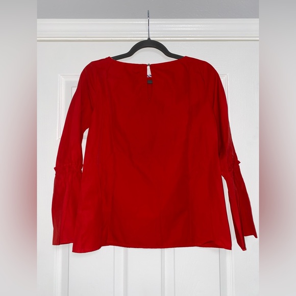 Tommy Hilfiger Red Blouse with Long Flare Sleeves, Size XS. - Picture 2 of 3